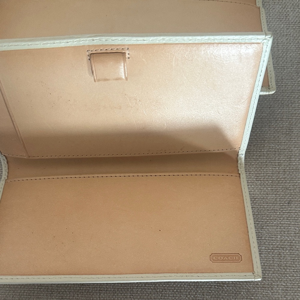 Coach Blue Signature Clutch with Ivory Trim - Picture 7 of 11